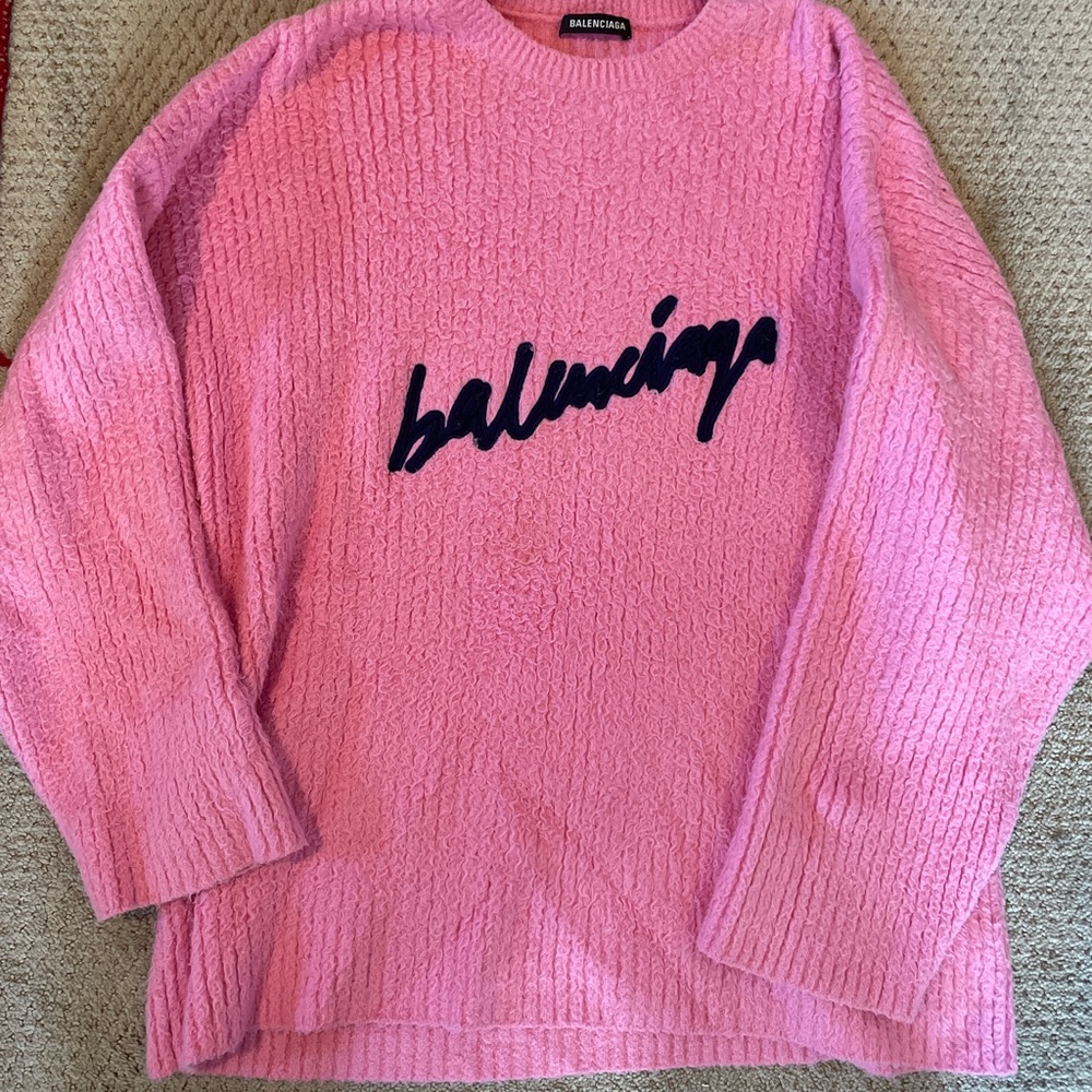 Balenciaga Pink Logo Sweater - Picture 2 of 6